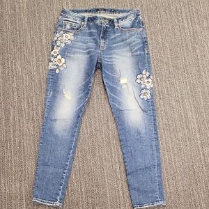 Miss Me Embroidered Floral Ankle Skinny Jean- Size 29